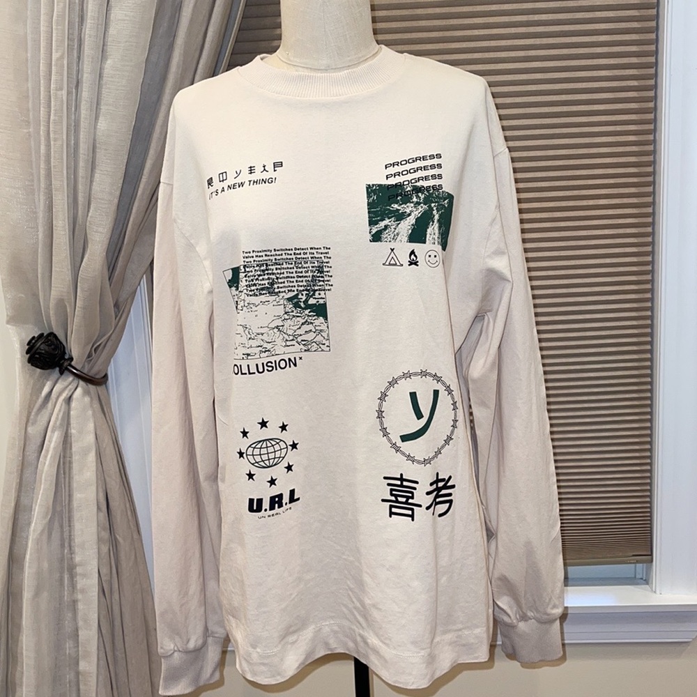 ASOS COLLUSION UNISEX Long Sleeve T-shirt with Print